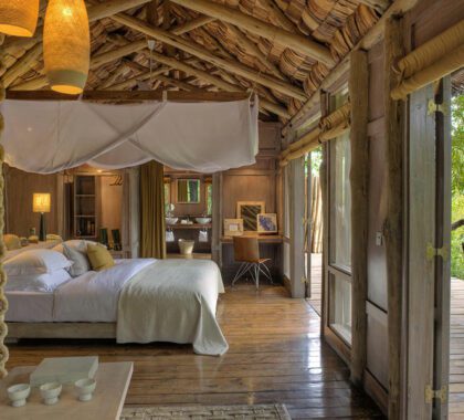 Treehouse suite at Lake Manyara Tree Lodge.