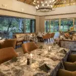 The elegant indoor dining area.
