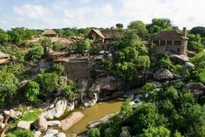 Exterior of Mwiba Lodge.