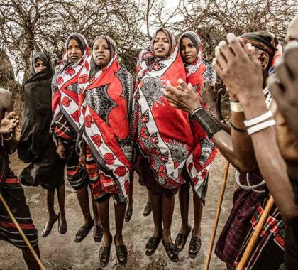 Dance with the Datonga tribe near Mwiba Lodge.