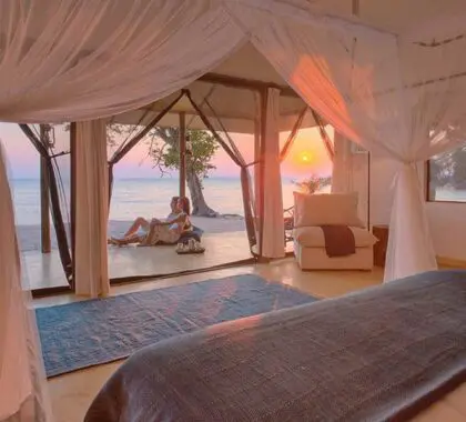 Rubondo Island Camp cottage interior.