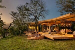 Tanzania Grumeti Serengeti River Lodge Guest Area exterior.