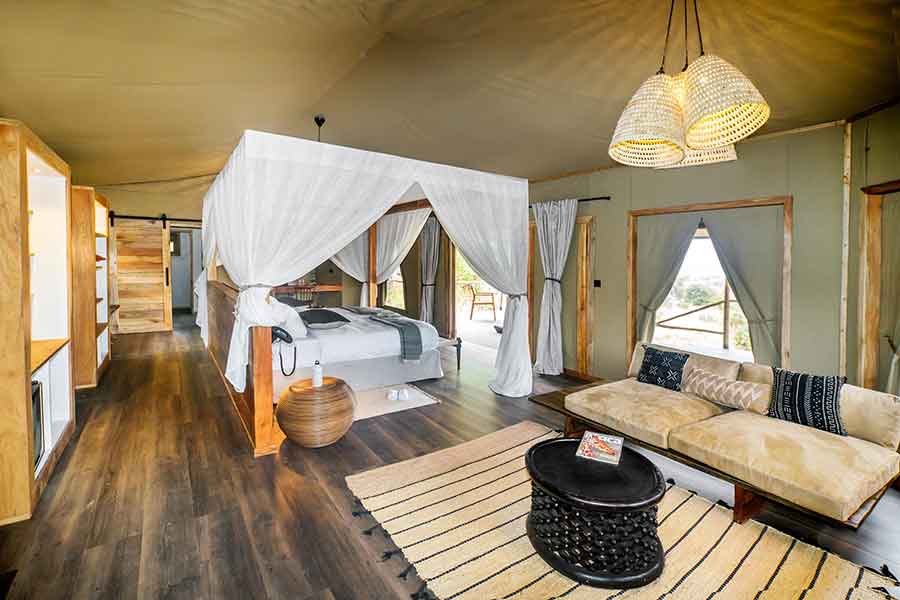 Suite interior at Lemala Mpingo Ridge.