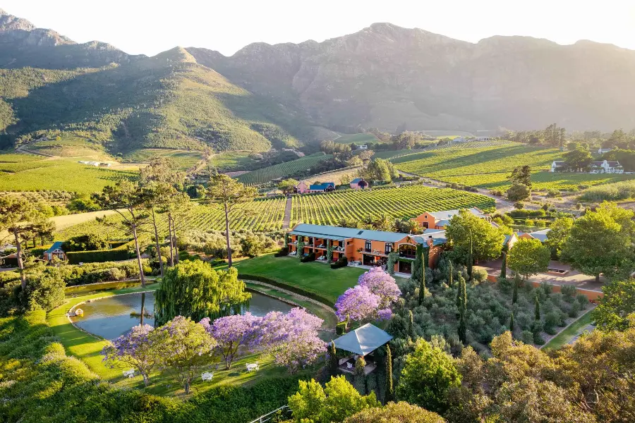 An aerial view of La Residence in Franschhoek | Go2Africa