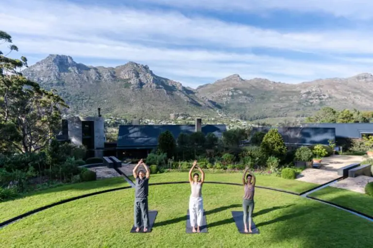 Yoga on the lawn.
