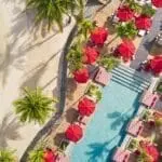 Aerial view of the swimming pool.