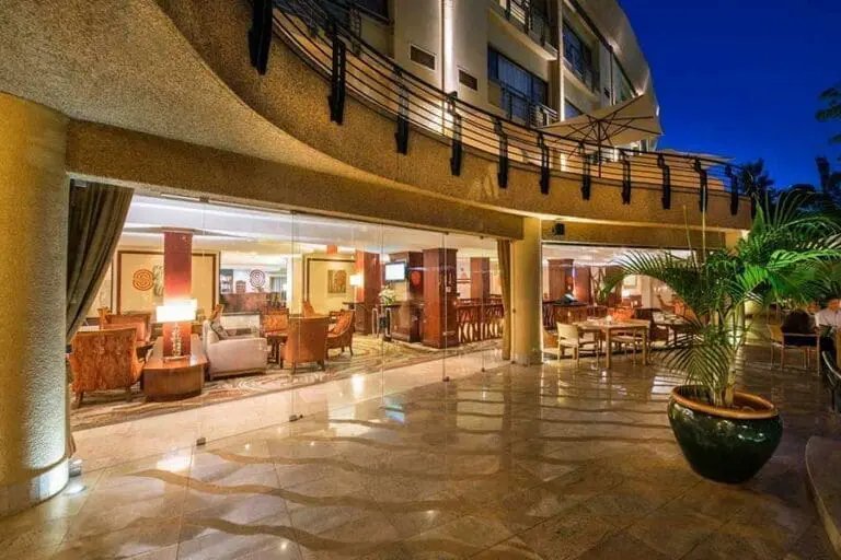 Kigali Serena Hotel exterior.