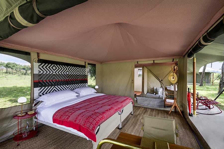 Tent interior. 
