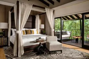 Nyungwe House suite with a private deck.