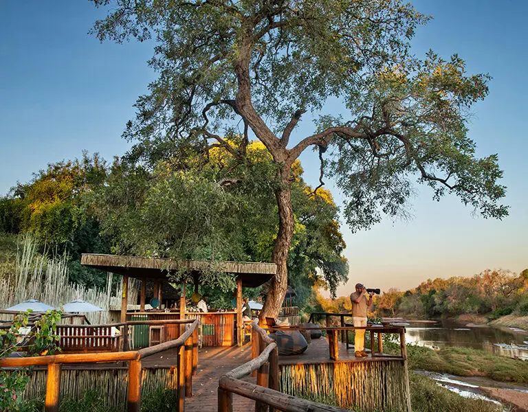 A well-stocked bar with a beautiful view.