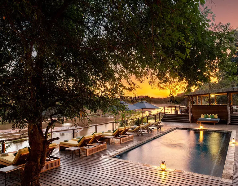 Pafuri Camp swimming pool area. 