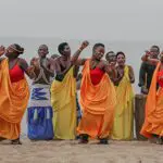 Entertainment by traditional dancers at Lake Kivu Serena Hotel.