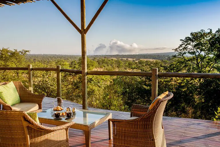 Witness the magnificent power of the Victoria Falls from afar.