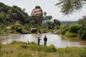 Fishing in Ewaso Narok River.