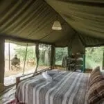 Spacious tent interior.