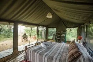 Spacious tent interior.