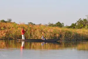Unique to the Okavango Delta - a mokoro safari.
