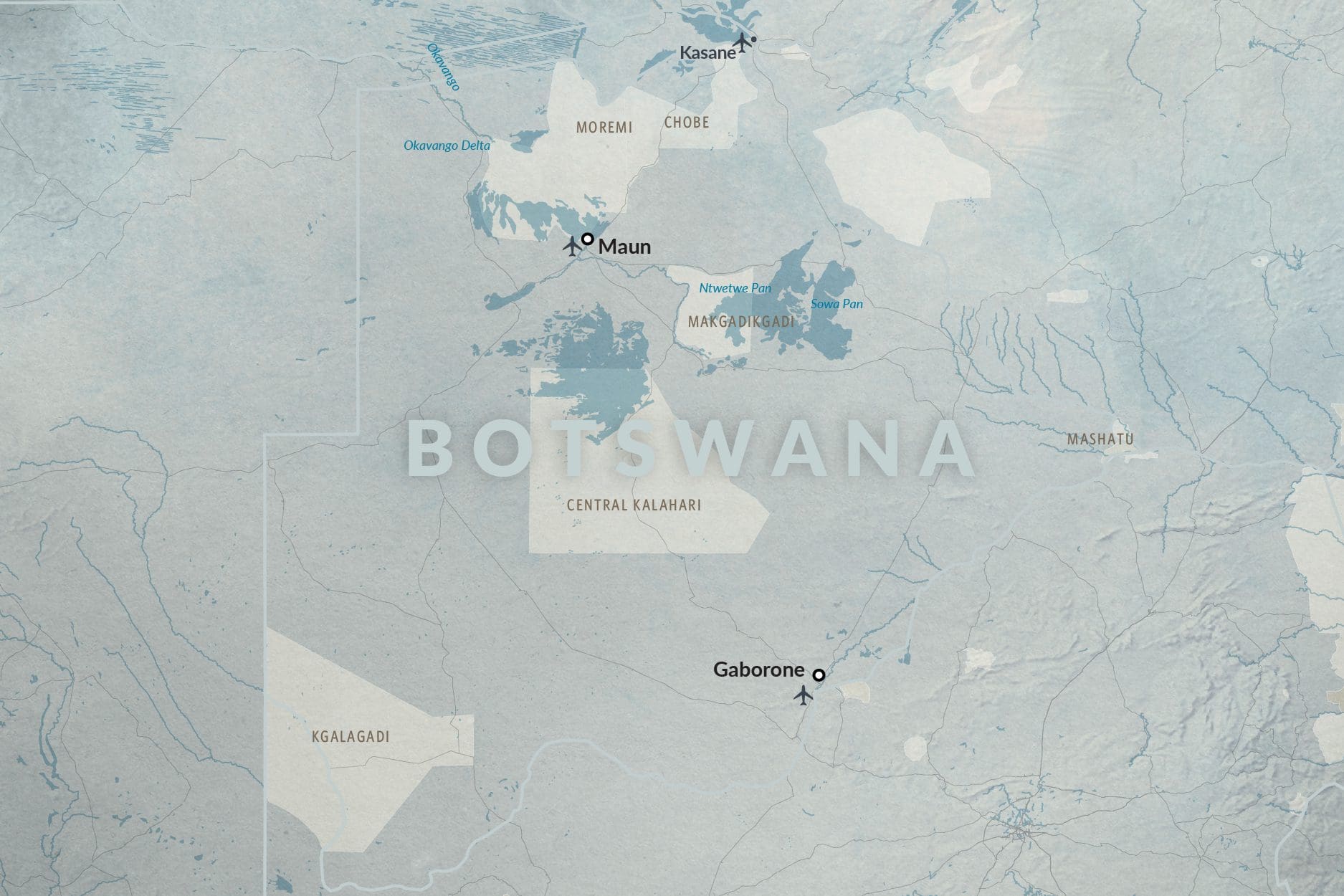 Mapa de Botsuana, África austral | Go2Africa
