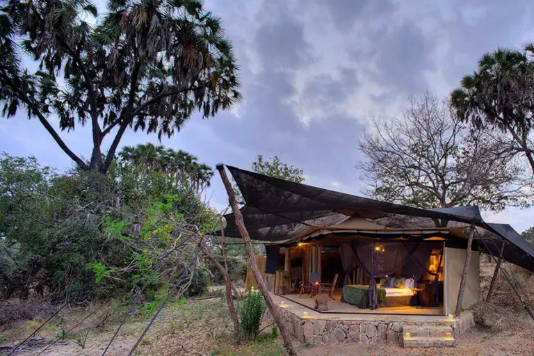 Exterior view of double room at Roho ya Selous. 