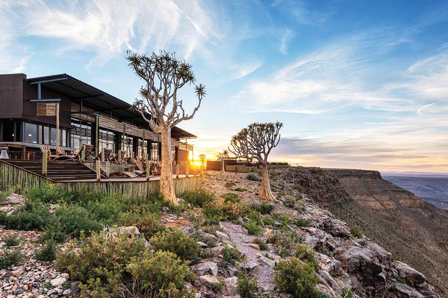 The exterior of Fish River Lodge overlooking the stunning views of one of the world's most famous canyons. 
