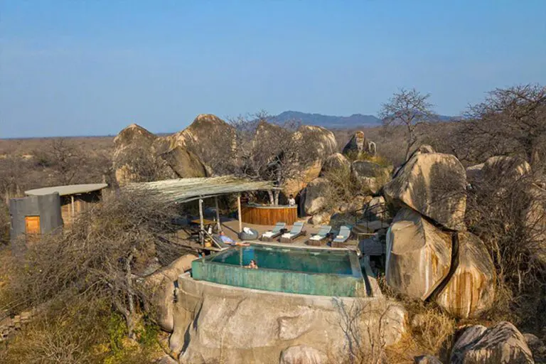 Aerial view of the Jabali Ridge swimming pool.