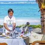 Lunch at Afrochic Diani with beautiful ocean views. 