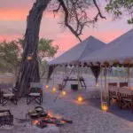 Cena en Savute Under Canvas. 