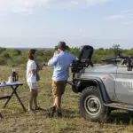 Drinks stop on a game drive.