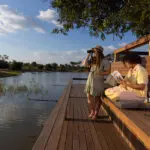 Take in the views and spot animal and birds from the waterside deck.