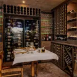 Private dinner set up in the wine cellar. 