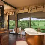 Bathroom with a view at Somalisa Camp.