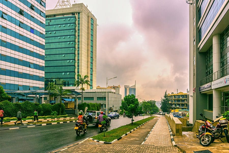 A shot of Kigali city in Rwanda.