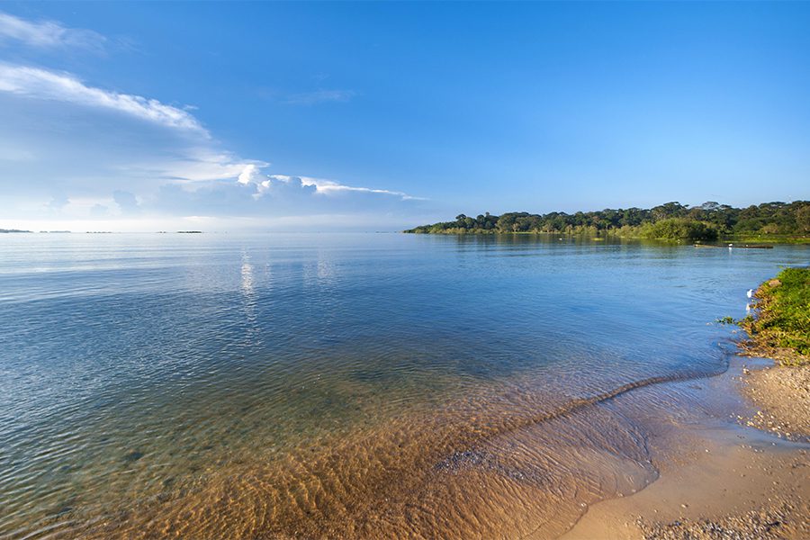 View of Lake Victoria's Water in Entebbe, Uganda.