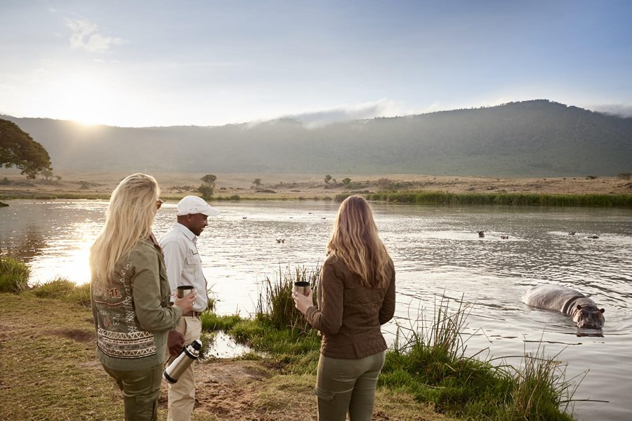 Sundowner drinks at Hippo Pool in Ngorongoro Crater, Tanzania | Go2Africa