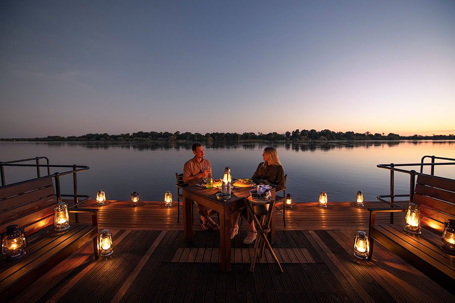 Dine with a river view.