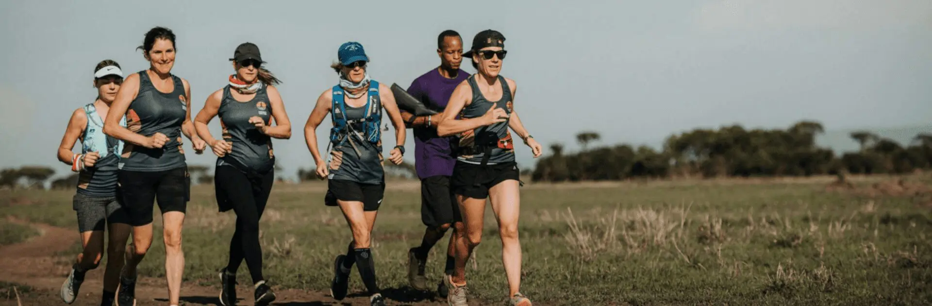 A group of runners running towards us for the Serengeti Girl's Run