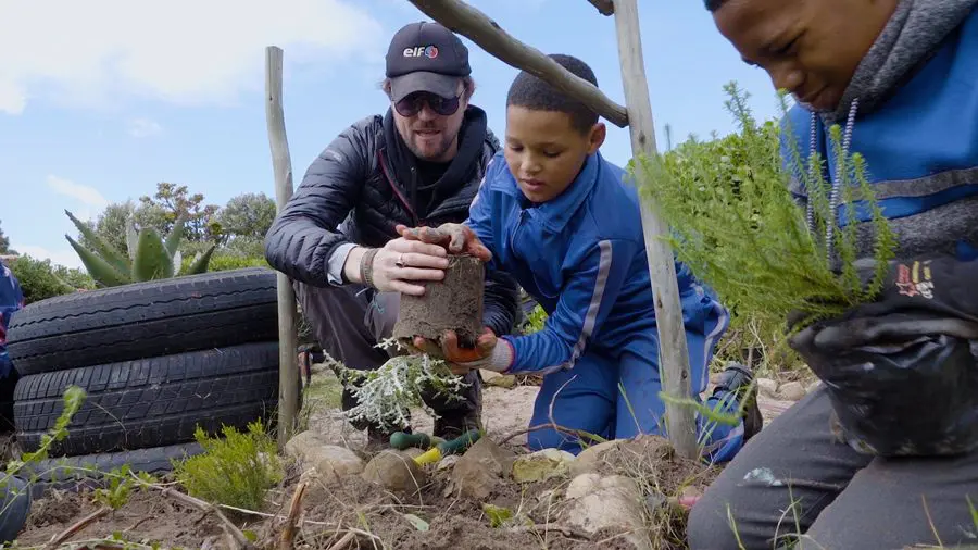 Plantación de fynbos en la escuela primaria Highlands de Ciudad del Cabo (Sudáfrica) | Go2Africa
