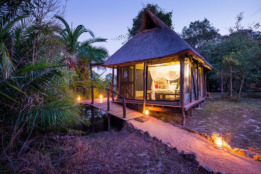Kaingu Safari Lodge tent exterior.