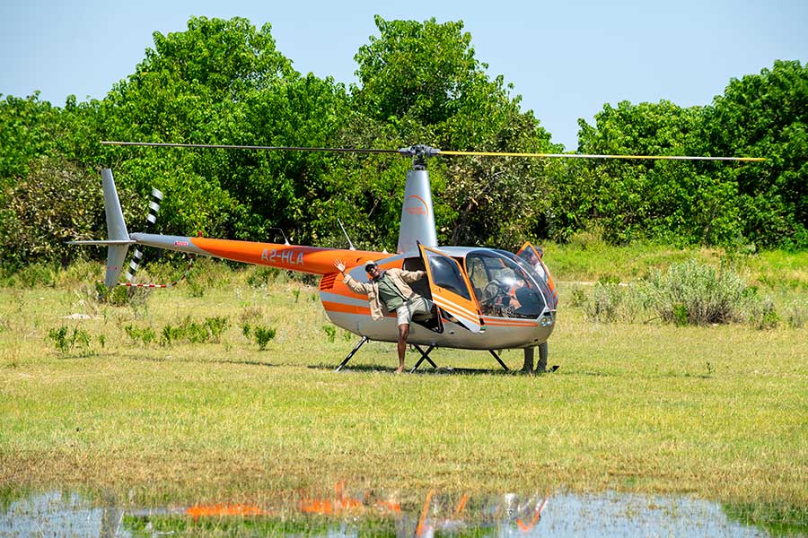 Helicopter transfer between Botswana destinations