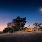 The exterior of your tent at Linyanti Bush Camp in Botswana.