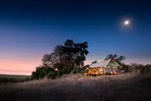 The exterior of your tent at Linyanti Bush Camp in Botswana.