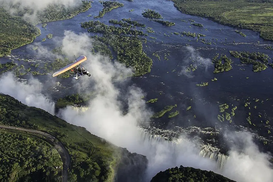 Volo in ultraleggero sulle Cascate Vittoria, Zambia.