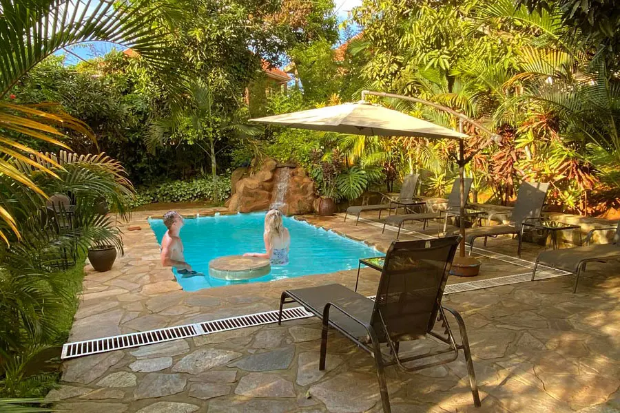 Karibu Guesthouse Entebbe swimming pool.