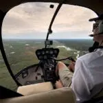 Vuelo en helicóptero sobre el delta del Okavango en Botsuana.