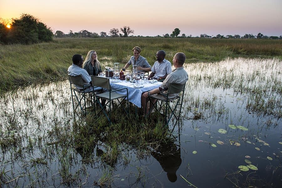 Una experiencia gastronómica única en el Okavango. 