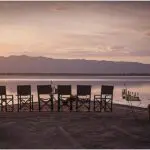Sundowners on the edge of Lake Burunge, Tanzania.