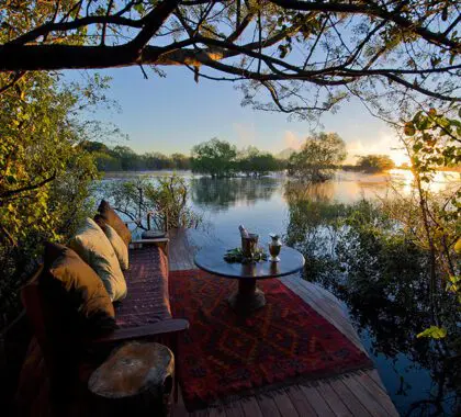 Enjoy a drink by the river