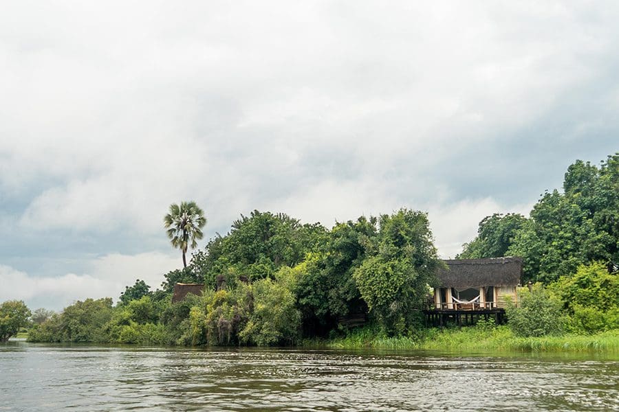 Chalets open out to the river