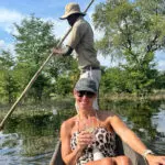 Enjoying a mokoro excursion along the river