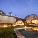 Ila Safari Lodge domed main area with stargazing deck.